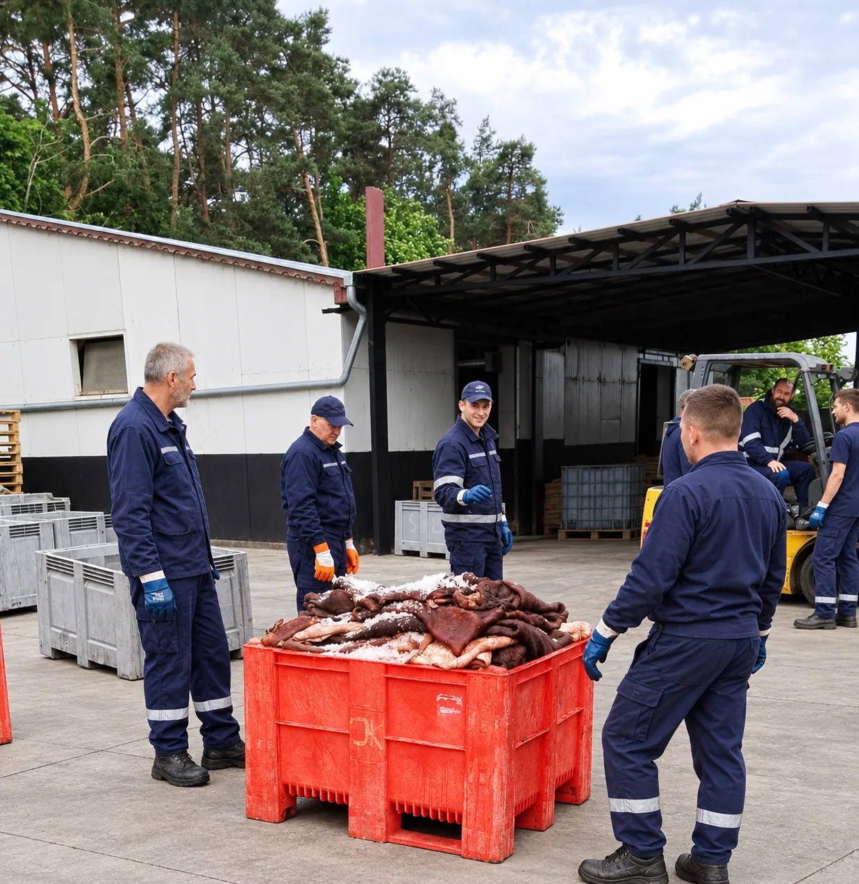 Fresh hides receiving and inspection team